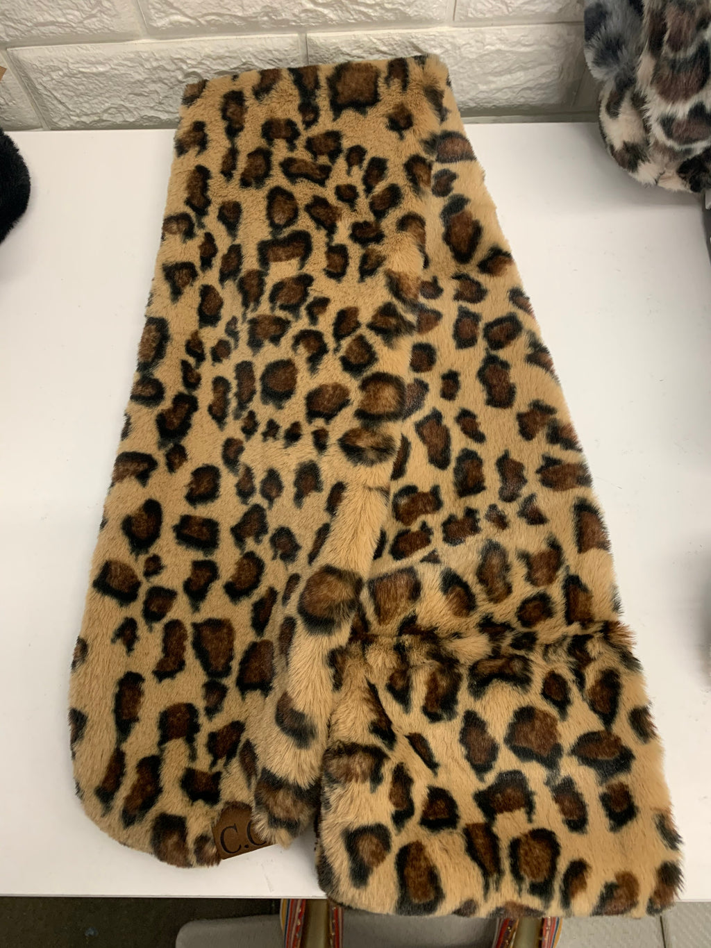 Leopard Faux Fur CC Scarf