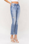 HIGH RISE CROP SLIM STRAIGHT JEANS