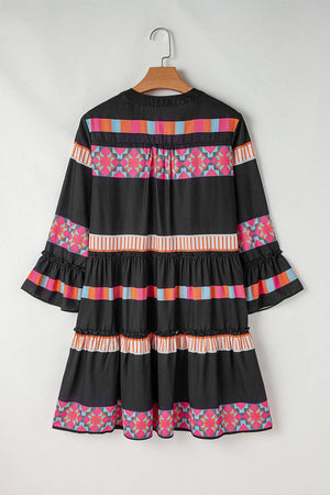 Boho V-Neck Bell Sleeve Dress