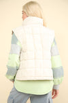 NJ90282-Solid Puffer Padded Warm Vest