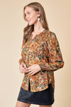 LONG SLEEVE BLOUSE WITH SMOCKED DETAIL - 40295T-5