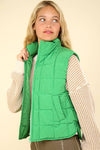 NJ90282-Solid Puffer Padded Warm Vest