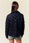 Over-Sized Collar Quilted Button-Down Jacket - 10601J