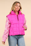 NJ90282-Solid Puffer Padded Warm Vest