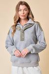 QUILTED HOOD TOP WITH ZIPPERED TURTLE NECK - 43792T