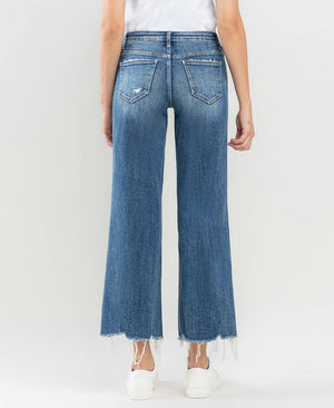 MID RISE RAW HEM WIDE LEG JEANS LV1246: MESMERIZES / 28