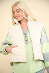 NJ90282-Solid Puffer Padded Warm Vest