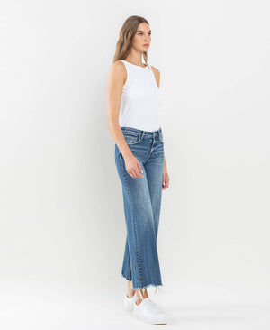 MID RISE RAW HEM WIDE LEG JEANS LV1246: MESMERIZES / 26