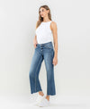 MID RISE RAW HEM WIDE LEG JEANS LV1246: MESMERIZES / 27