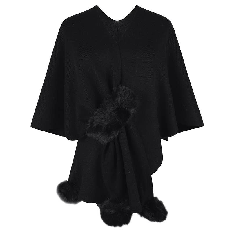 Hairball Cape Shawl Knitted Cardigan