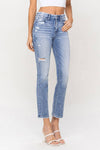 HIGH RISE CROP SLIM STRAIGHT JEANS