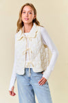 Ruffled Over-Sized Collar Quilted Vest