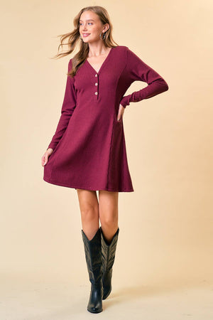 FIT & FLARE KNIT DRESS - 27403D