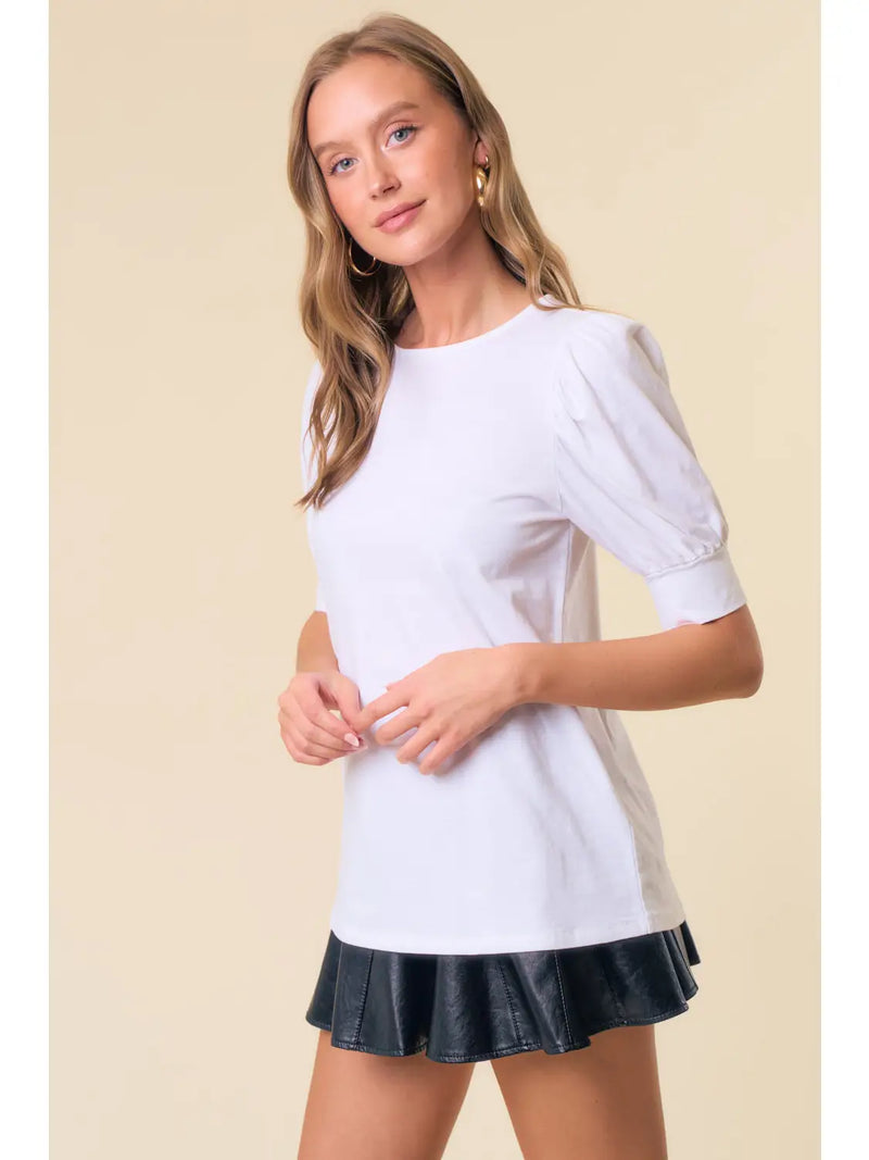 Puff and Banded Sleeve Top
