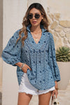 LDC Western Geometric Print Frilled V Neck Loose Fit Blouse