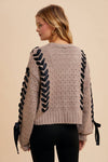 THREADED RIBBON KNIT CARDIGAN