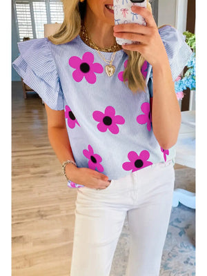 Jazzy Flower Print Blouse