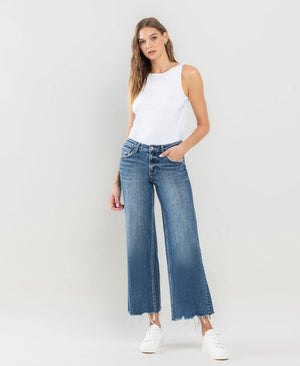 MID RISE RAW HEM WIDE LEG JEANS LV1246: MESMERIZES / 26