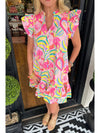 Liora Ruffle Trim Mini Dress