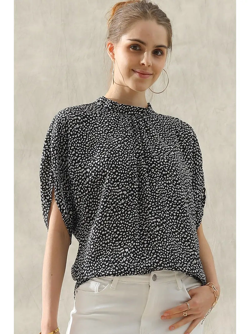 Dolman sleeve blouse with tie back