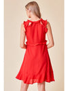 "Lady in red"  ruffled dress