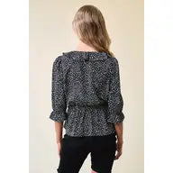 Ruffle Wrap Leopard Blouse