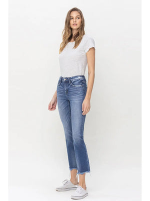 Mid Rise Crop Slim Straight