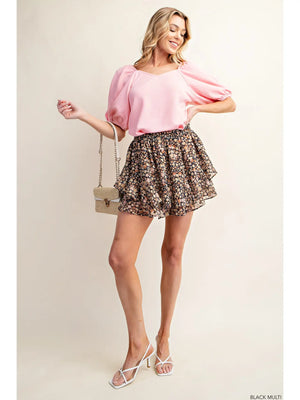 Barbie printed chiffon skirt with elastic waist and ruffle