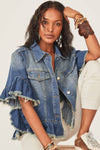 Cassy Short Sleeve Denim Jacket | S-2XL