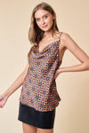 ABSTRACT PATTERN COWLNECK CAMI - 42111T