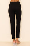 Faux Leather Seam-Accent skinny pants