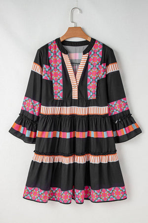 Boho V-Neck Bell Sleeve Dress