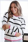 Clover Striped Sweater | S-2XL