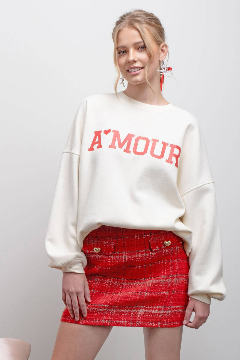 AMOUR GRAPHIC CREW NECK SWEATSHIRT