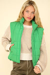 NJ90282-Solid Puffer Padded Warm Vest