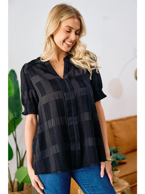 Puff Sleeve Woven Top