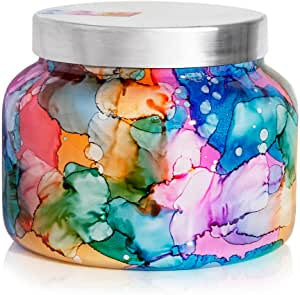 Capri Blue Volcano Candle - Rainbow Watercolor Jumbo Glass Jar Candle – Large Luxury Aromatherapy Candle - Tropical Fruits & Sugared Citrus Candle (48 Oz)