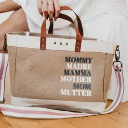 Moms jute Crossbody tote