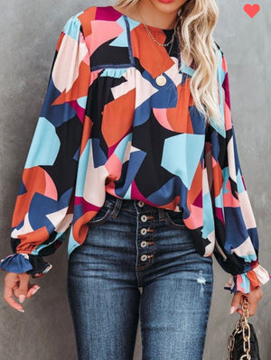 Multi colored long sleeve top