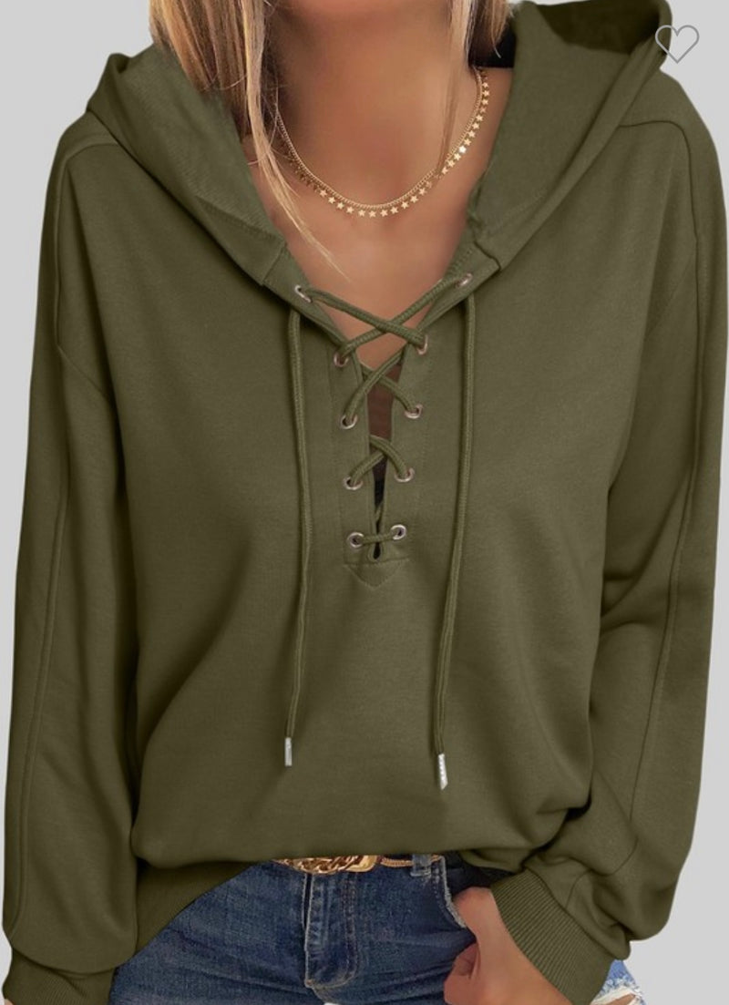 Olive Hooded Sweatshirt