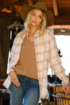 Ivory with brown plaid jacket