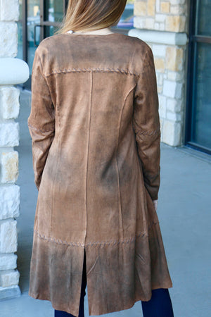 Suede Stitched Duster